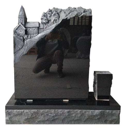 Cheap granite graves tombstone for husband and wife with headstone